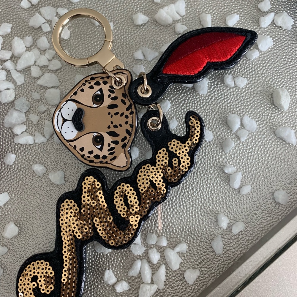 Kate Spade Leather “Meow” Purse Tassel Keychain ✨